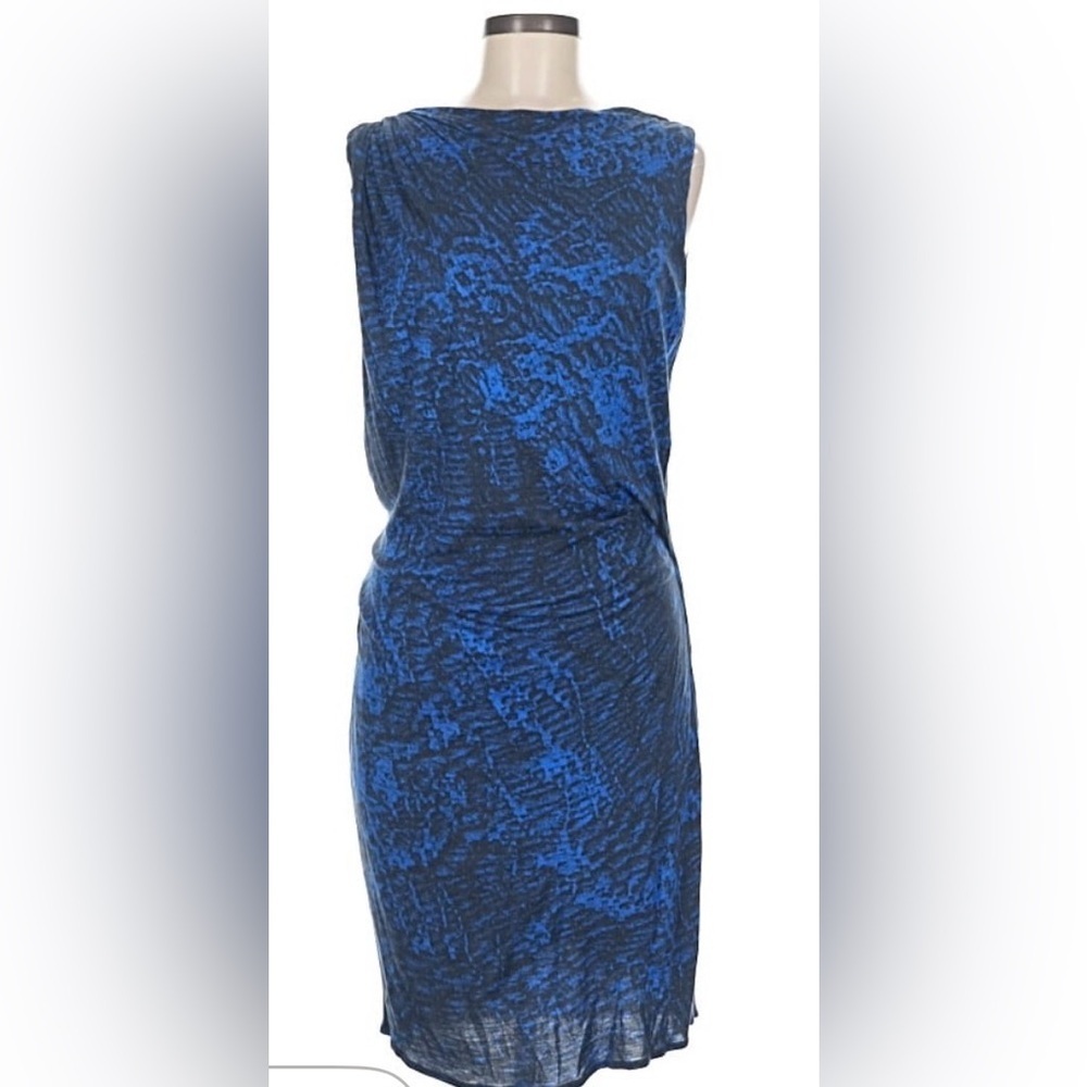 Helmut Lang Blue and Black Textured Fabric